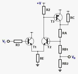 Schmitt trigger circuit using an extra transistor for level-shifting