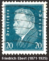 Friedrich Ebert on German stamp